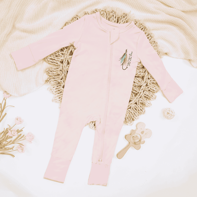Embroidered Monogram Fly Fishing Baby Pajamas - SwaddleAn