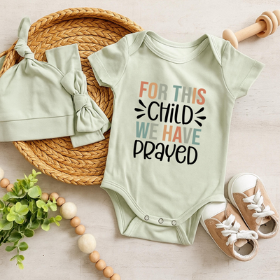 'For this child we have prayed' Bodysuit | Christian Baby Onesie SwaddleAn