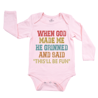 When God Make Me Baby Onesie, Funny Inspiration Bodysuit SwaddleAn