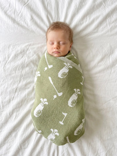 Golf Jacquard Knit Baby Blanket