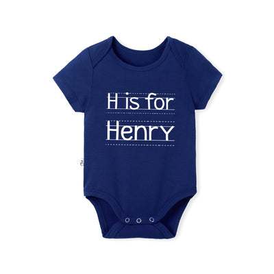 Custom Letter Is For Name Baby Bamboo Bodysuit