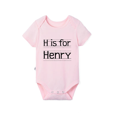 Custom Letter Is For Name Baby Bamboo Bodysuit