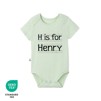 Custom Letter Is For Name Baby Bamboo Bodysuit
