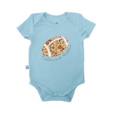 Football Baby Onesie, Football Huddles and Cuddles Bamboo Bodysuit