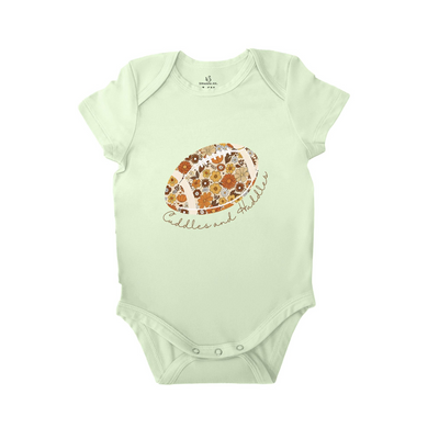 Football Baby Onesie, Football Huddles and Cuddles Bamboo Bodysuit