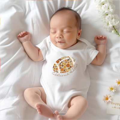 Football Baby Onesie, Football Huddles and Cuddles Bamboo Bodysuit