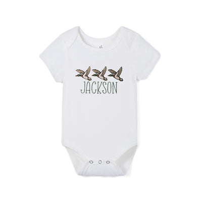 Custom Mallard Duck Embroidered Bamboo Baby Bodysuit