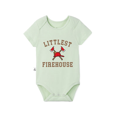 Little Firehouse Firefighter Baby Bamboo Onesie