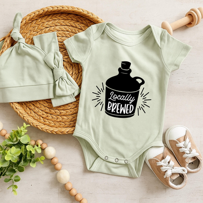 'Locally Brewed' Bodysuit | Funny Beer Baby Onesie SwaddleAn