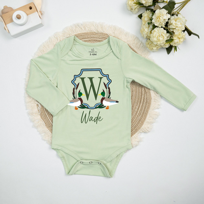 Personalized Mallard Duck Initial Baby Onesie
