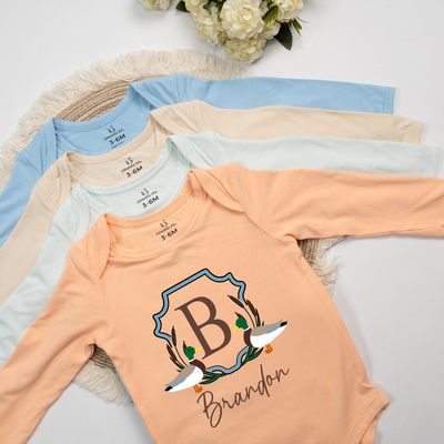 Personalized Mallard Duck Initial Baby Onesie - SwaddleAn
