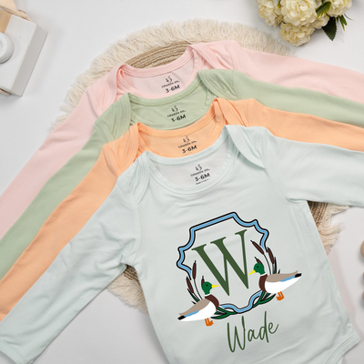 Personalized Mallard Duck Initial Baby Onesie