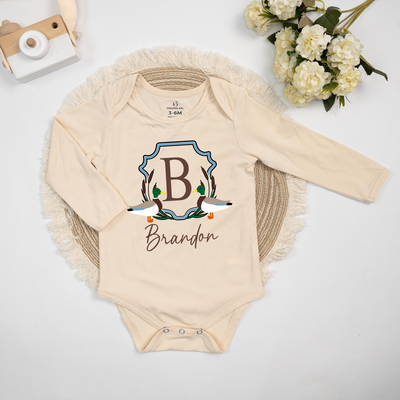 Personalized Mallard Duck Initial Baby Onesie