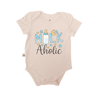 Milkaholic Bamboo Bodysuit | Funny Baby Onesie SwaddleAn
