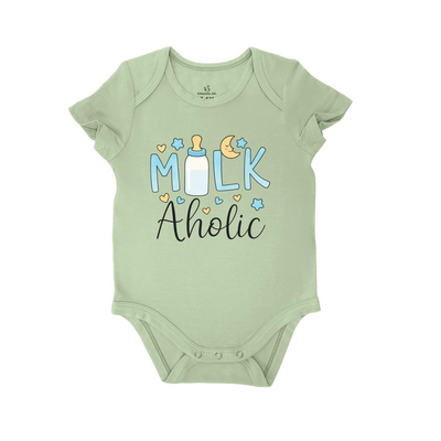 Milkaholic Bamboo Bodysuit | Funny Baby Onesie SwaddleAn