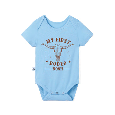 Custom My First Rodeo Bamboo Bodysuit