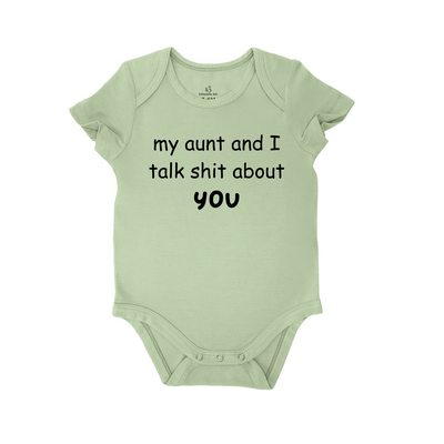 'My aunt and I talk shit about you' Bodysuit | Funny Baby Onesie SwaddleAn