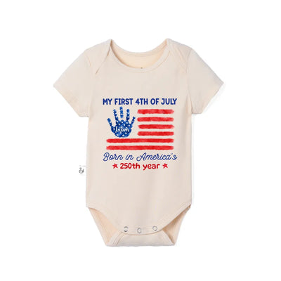 Custom 250th Anniversary Baby Name Bamboo Bodysuit