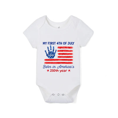 Custom 250th Anniversary Baby Name Bamboo Bodysuit