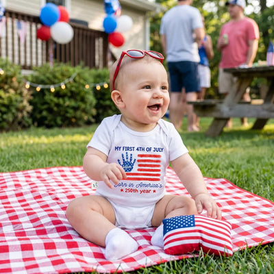 Custom 250th Anniversary Baby Name Bamboo Bodysuit