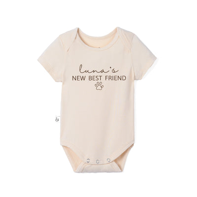 Custom Pup New Best Friend Bamboo Onesie Bodysuit