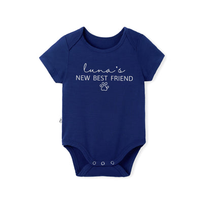 Custom Pup New Best Friend Bamboo Onesie Bodysuit