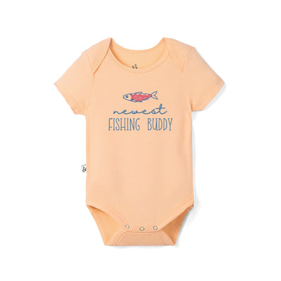 Embroidered Newest Fishing Buddy Bamboo Onesie