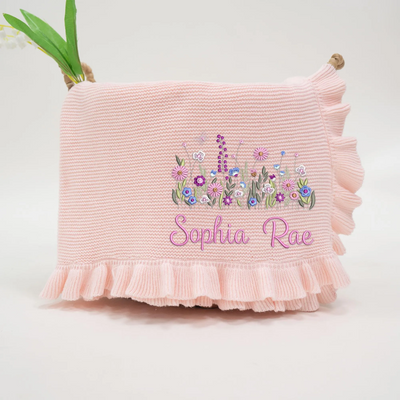 Personalized Wildflower Baby Blanket
