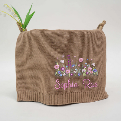 Personalized Wildflower Baby Blanket