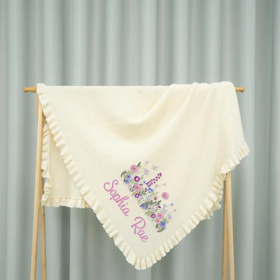 Personalized Wildflower Baby Blanket