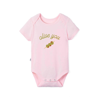 Olive You Baby Pun Bamboo Onesie
