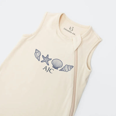 Personalized Sea Shell Monogram Bamboo Sleep Sack