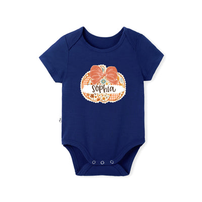 Custom Pumpkin Name Baby Bamboo Bodysuit