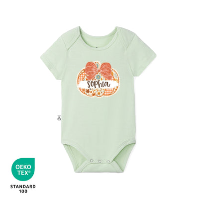 Custom Pumpkin Name Baby Bamboo Bodysuit