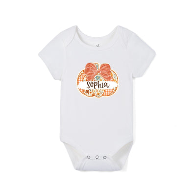 Custom Pumpkin Name Baby Bamboo Bodysuit