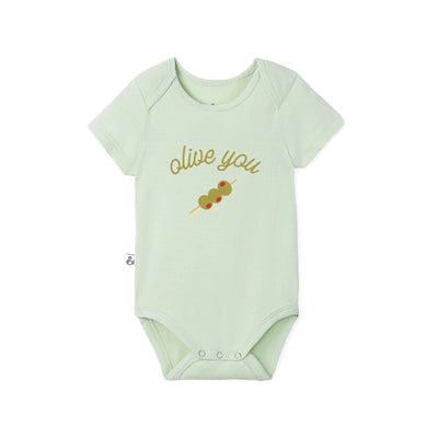 Olive You Baby Pun Bamboo Onesie