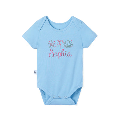 Custom Sea Creatures Embroidered Bamboo Baby Bodysuit