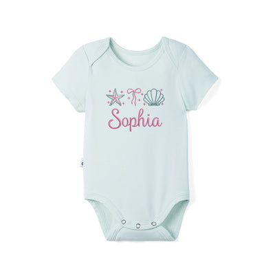 Custom Sea Creatures Embroidered Bamboo Baby Bodysuit