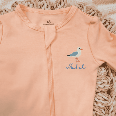 Embroidered Seagull Baby Bamboo Pajamas - SwaddleAn