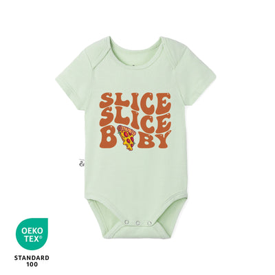Slice Slice Baby Pizza Funny Baby Bamboo Onesie